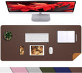 Desk Mat,35.4" x 17" Leather Desk mat,Desk matt for Desktop,Large Mouse Pad,Office Desk mat,Waterproof Desk Blotter pad for Office&Home(Coffee)