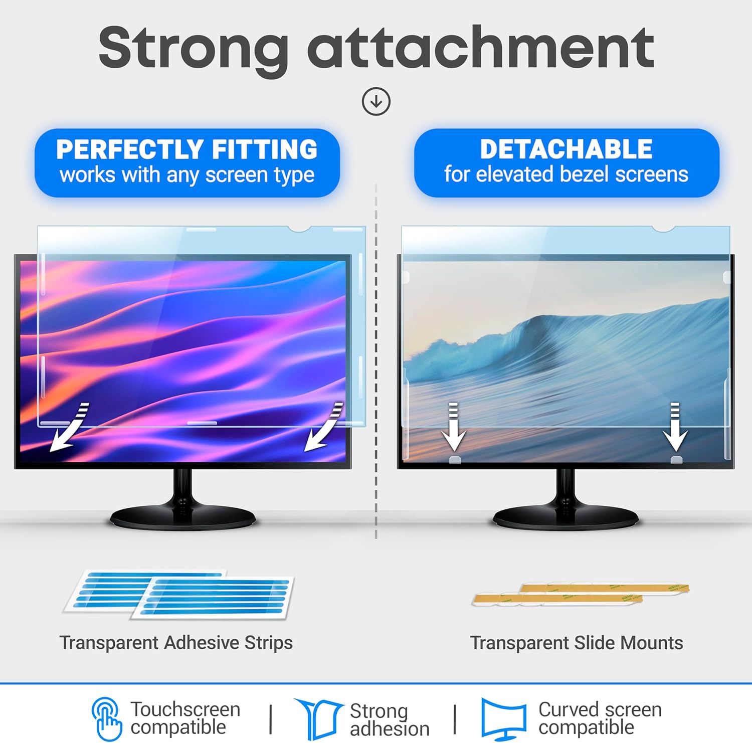 21.5 inch Blue Light Blocking Screen Protector Panel for 16:9 Widescreen Computer Monitor and Laptop - PC Anti-UV Eye Protection Filter Film - Anti-Scratch Diagonal Frame Shield [1 Pack]