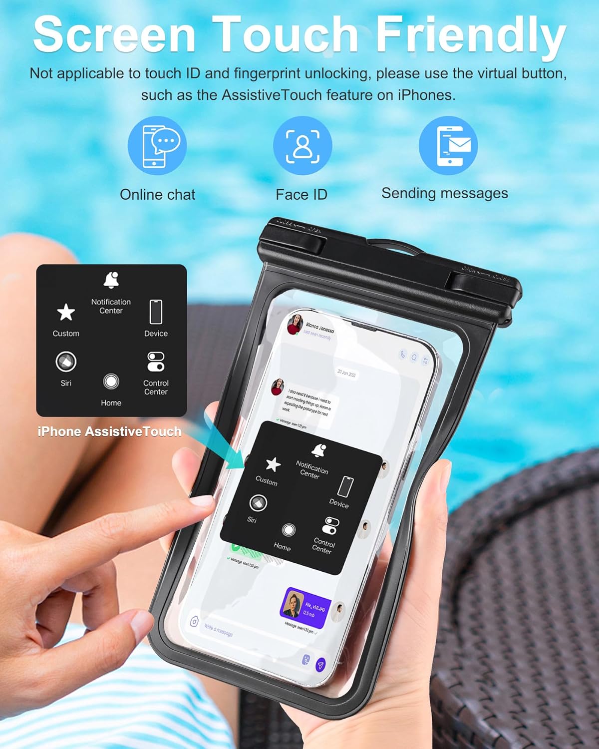 3-Pack Waterproof Phone Pouch for Cruise Essentials 2025, Beach Vacation Essentials for Cruise, Dry Bag for Travel Kayak Accessories, Water Proof Case for iPhone 15 14 13 12 Plus Pro Max Galaxy Pixel