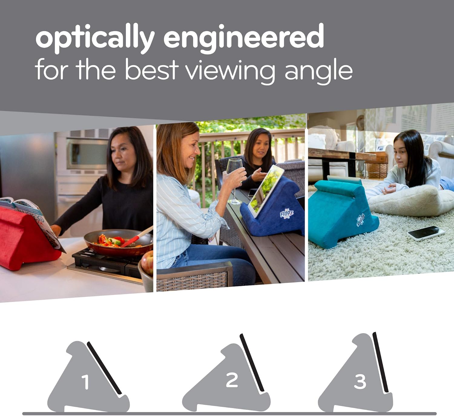 Flippy Tablet Pillow Stand and Holder for Lap, Desk and Bed, Multi-Angle, Compatible with Kindle, Fire, Samsung Galaxy (Def Leopard)