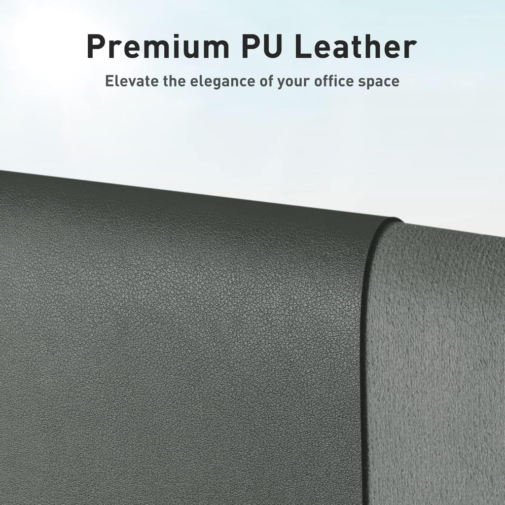 Aothia Leather Desk Protector, Mouse Mat, Non-Slip PU Leather Blotter, Laptop Desk Mat, Waterproof Writing Pad for Office and Home (Jungle Green, 36" x 17")