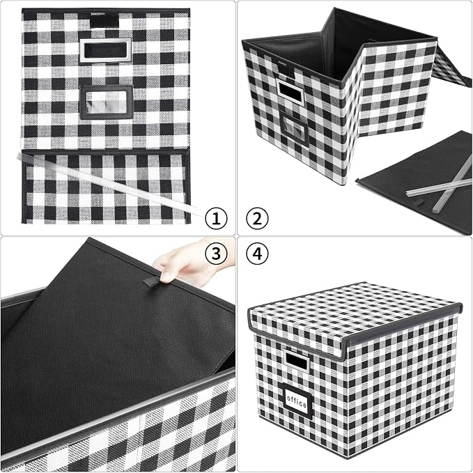 Decorative Collapsible File Storage Organizer Boxes - Image 5