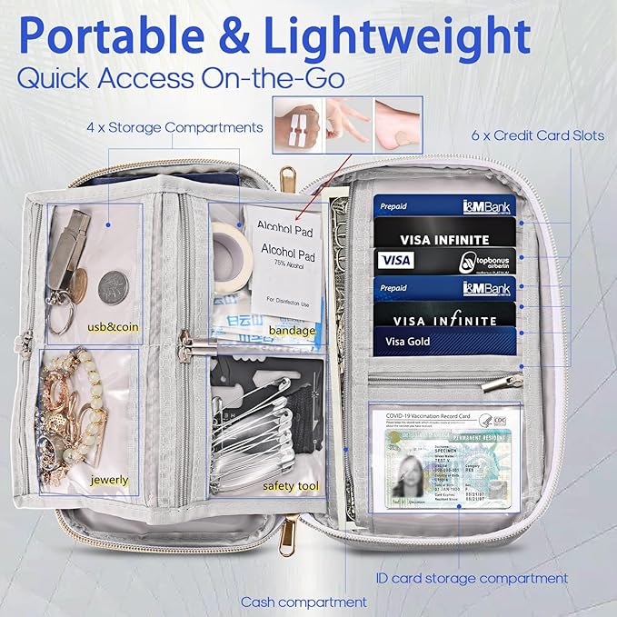 Multifunctional, Valuable Practical, RFID Family Passport Holder, Travel Wallet - Image 3