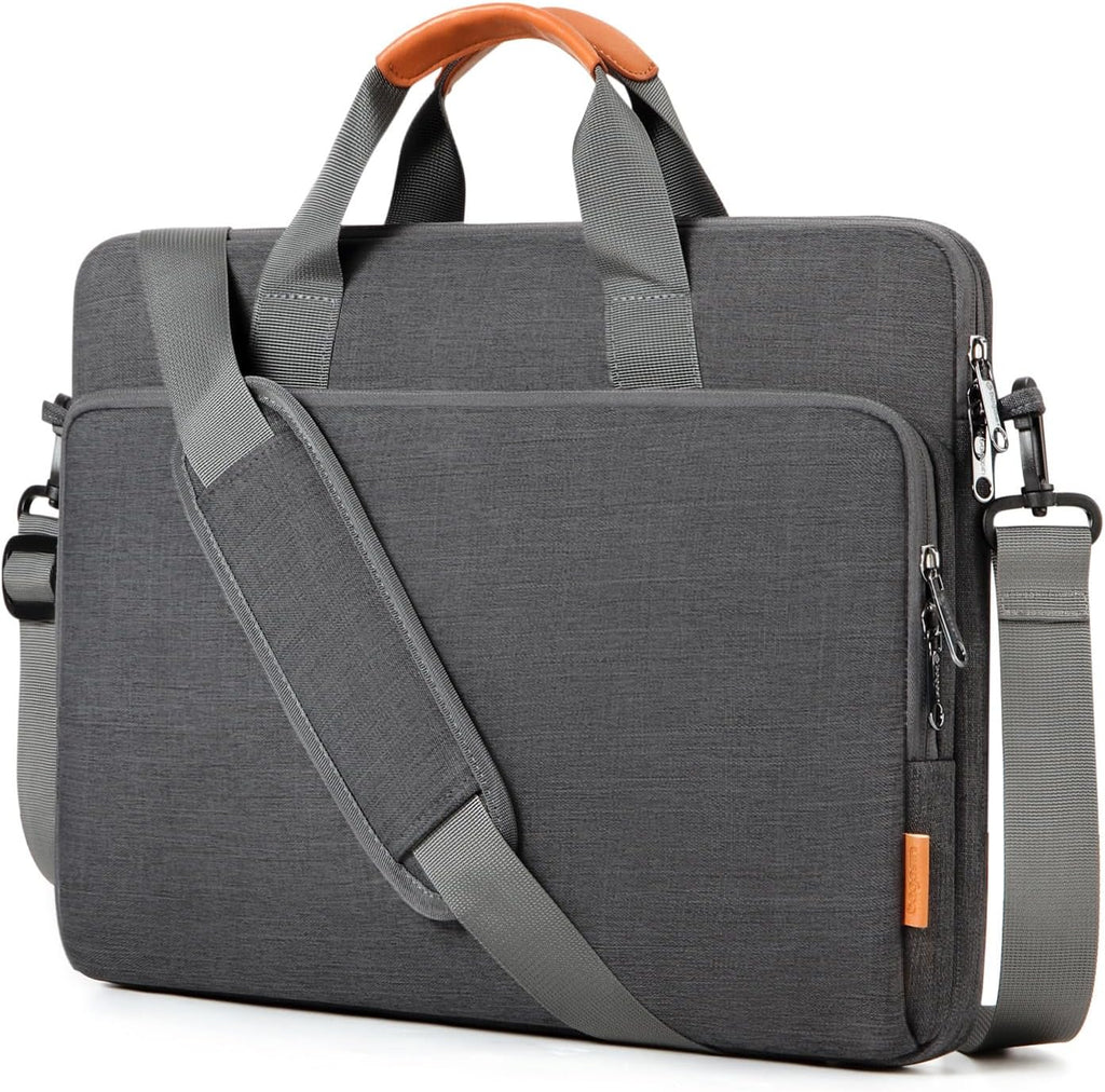 17 17.3 18 inch Laptop Computer PC Shoulder Bag Carrying Case, Water-Repellent Fabric Briefcase, Lightweight Toploader, Business Casual or School