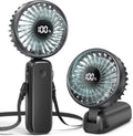 Portable Handheld Fan, 5000mAh Rechargeable Battery, Max 15H Cooling, 4 Speeds, LED Display, Foldable Design, 3-IN-1 Personal Pocket Fan with lanyard for Travel Outdoors Makeup Concert Commute