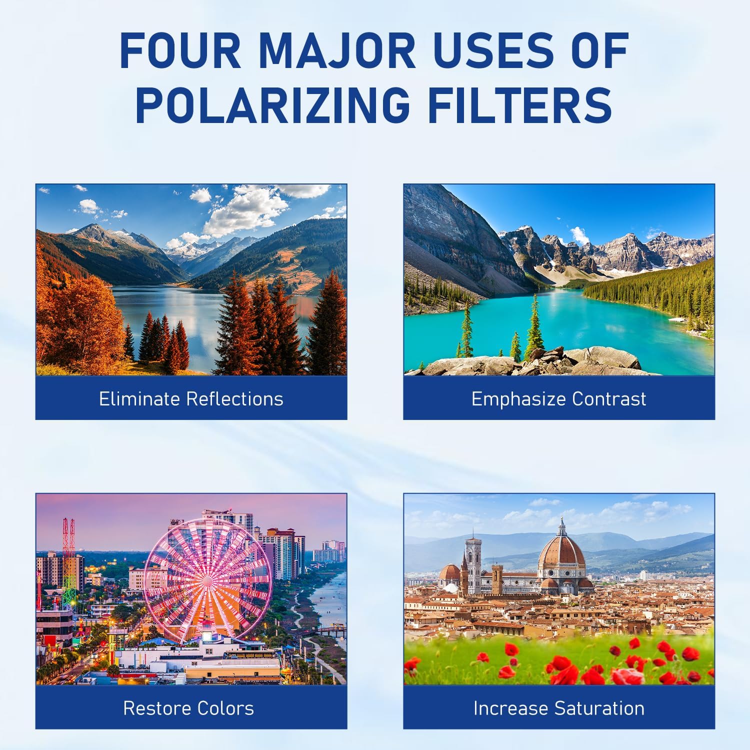 52mm Clip-on CPL Phone Camera Filter Kit, Circular Polarizer Filter, CPL Polarizer Phone Camera Lens Filter for iPhone Samsung/Android Smartphones