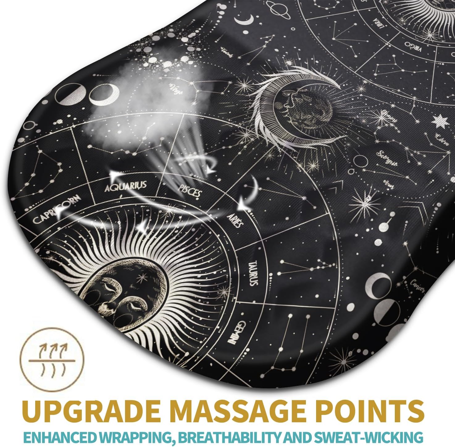 Hokafenle Ergonomic Mouse Pad Wrist Support with Massage Design, Wrist Rest Pain Relief Mousepad with Memory Foam&Non-Slip PU Base,Mouse Pads for Wireless Mouse (12x8 inch,Tarot Constellation)