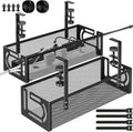 Under Desk Cable Management Tray, 15.7'' No Drill Steel Desk Cable Organizers, Wire Management Tray Cable Management Rack (2 Packs-Black)