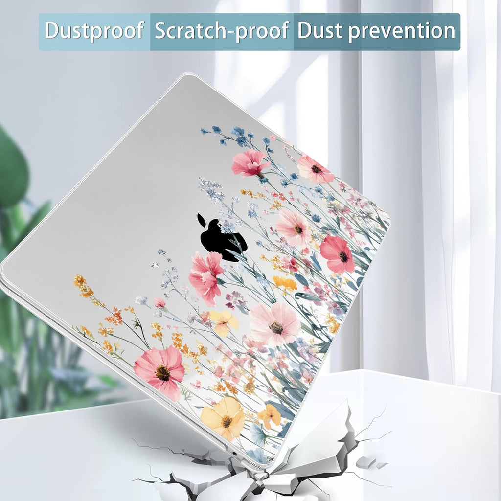 May Chen for MacBook Air 13.6 Inch Case 2025/2024/2023/2022 Release (Model A2681 A3113 A3240, M2 M3 M4 Chip) – Hard Shell Laptop Cover with Keyboard Cover & Screen Protector，Wildflower