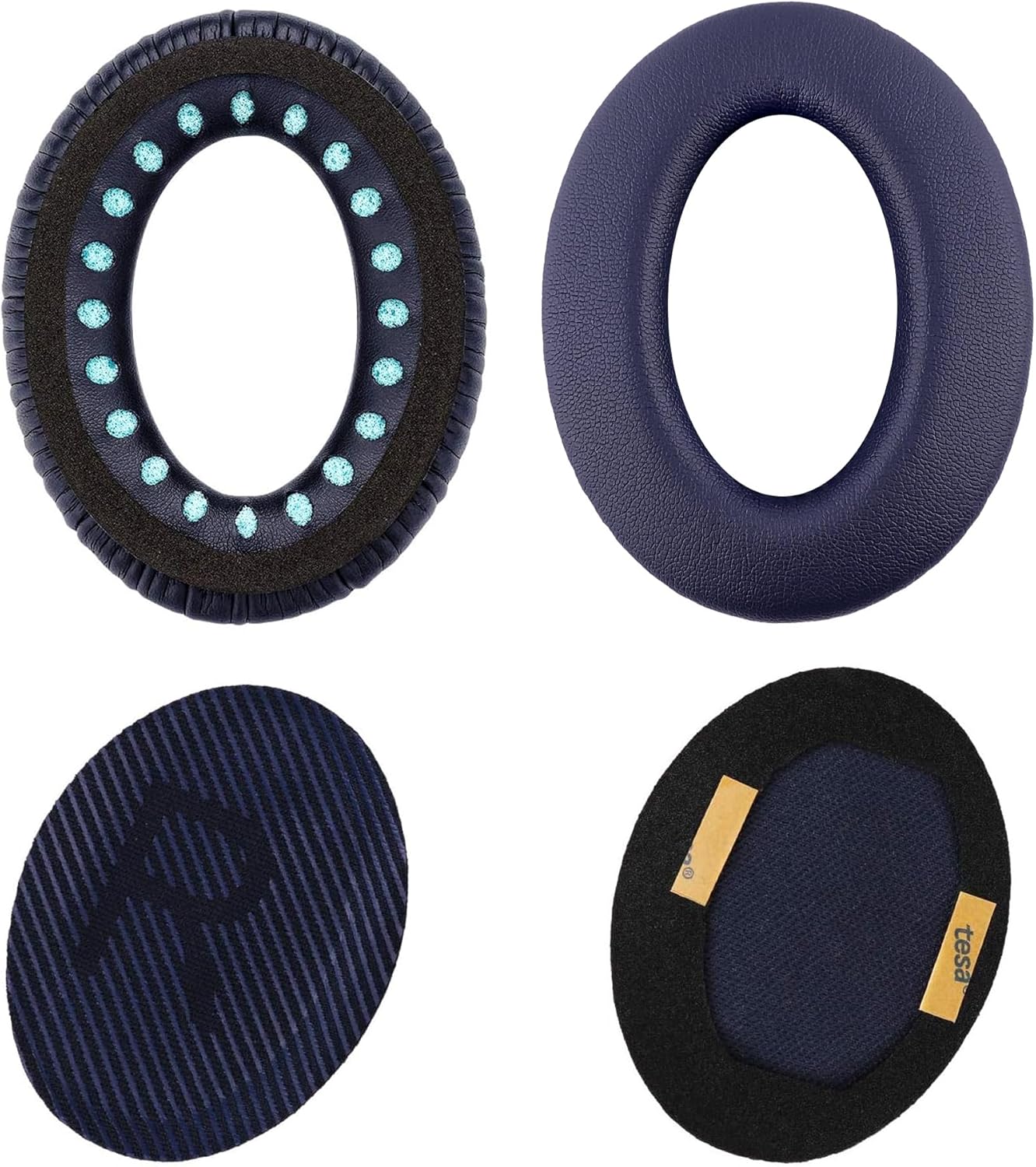Replacement Ear Pads for Bose QuietComfort 35 (QC35) & Quiet Comfort 35 II (QC 35 ii) Headphones, EarPads Cushions with Noise Isolation Memory Foam, Softer Protein Leather, Added Thickness