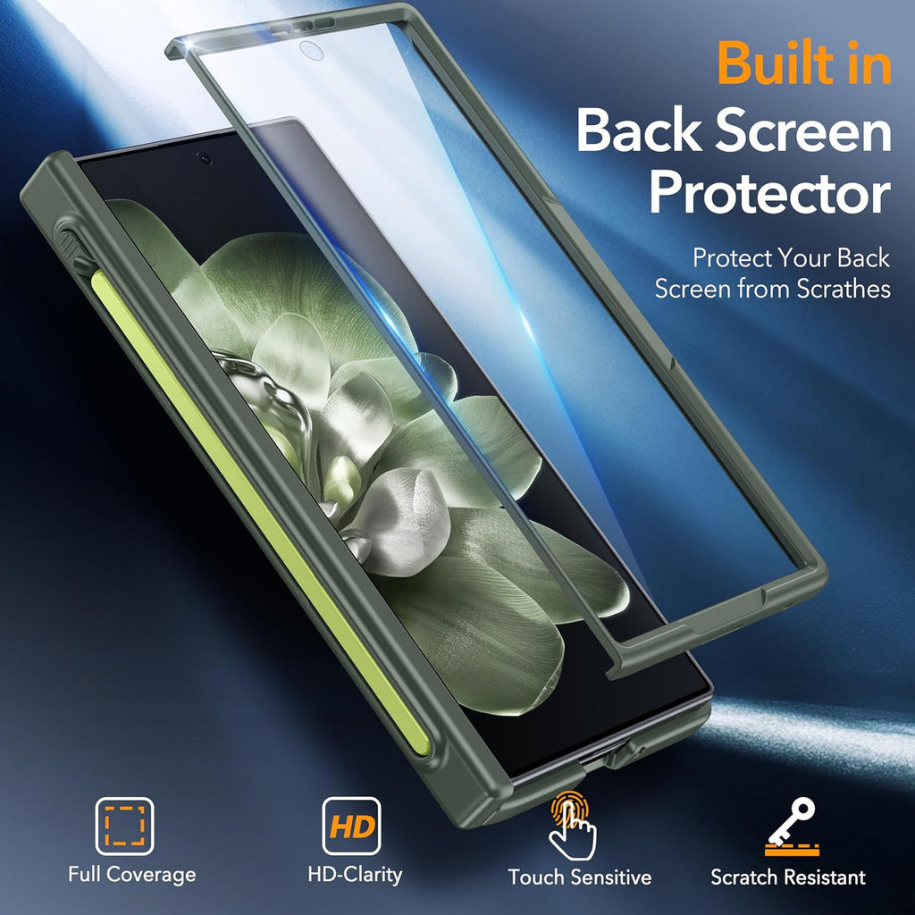 Oneagle Magnetic for Samsung Galaxy Z Fold 7 Case Built in Screen Protector Translucent [Fit for MagSafe] [S Pen Holder Slot] [Hinge Protection] MIL-Grade Shockproof Matte Case for Galaxy Z Fold 7