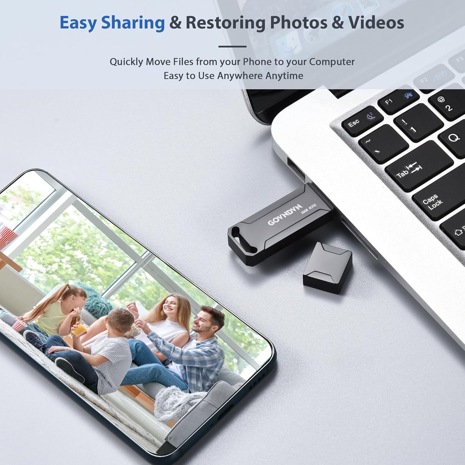 Photo Stick 256GB Real Capacity iStore Pro, 4-in-1 Auto Backup All Devices Flash Drive for iPhone Photos/Videos/Contacts, Easy Store Memory and Thumb Drive for iPhone 16/15/14/13/12, iPad, Android, PC