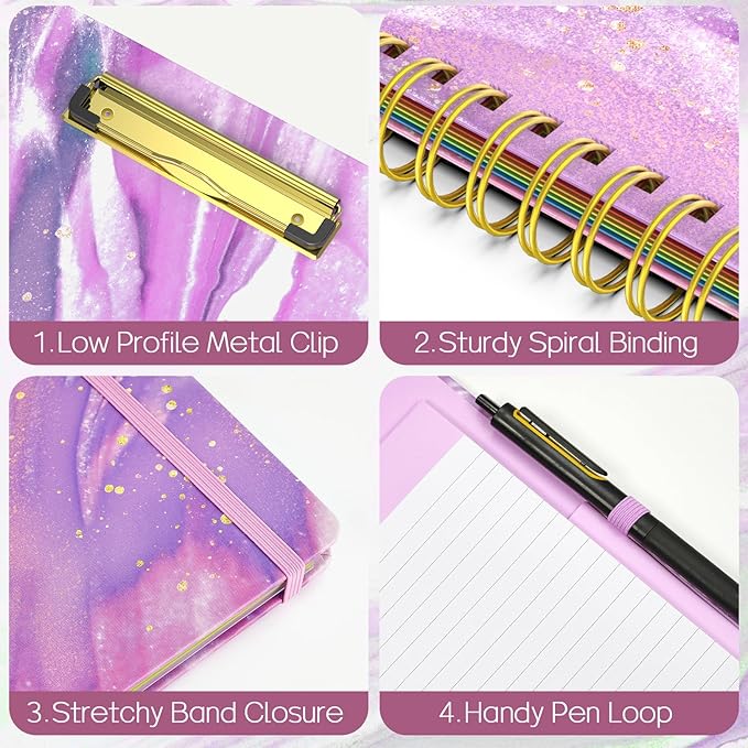 Sooez Clipboard with Storage, Foldable Spiral Clipboard Folio with Refillable - Image 6