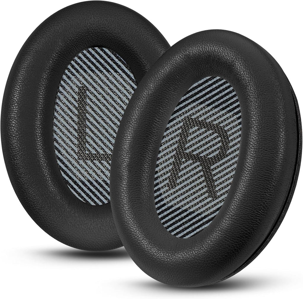 Headphones Replacement Ear Pads, Sheepskin Ear Cushions for Bose AE2/QuietComfort 15/QC25 Improved Durability, Ear Pads Cushions with High-Density Foam, Thickness and Sound Isolation - Black