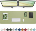 AFIING Leather Desk Pad Protector,Mouse Pad,Office Desk Mat, Non-Slip PU Leather Desk Blotter,Large Desk mat,Waterproof Keyboard mat for Office/Home/Decor (Olive Green,55"" x 17"")