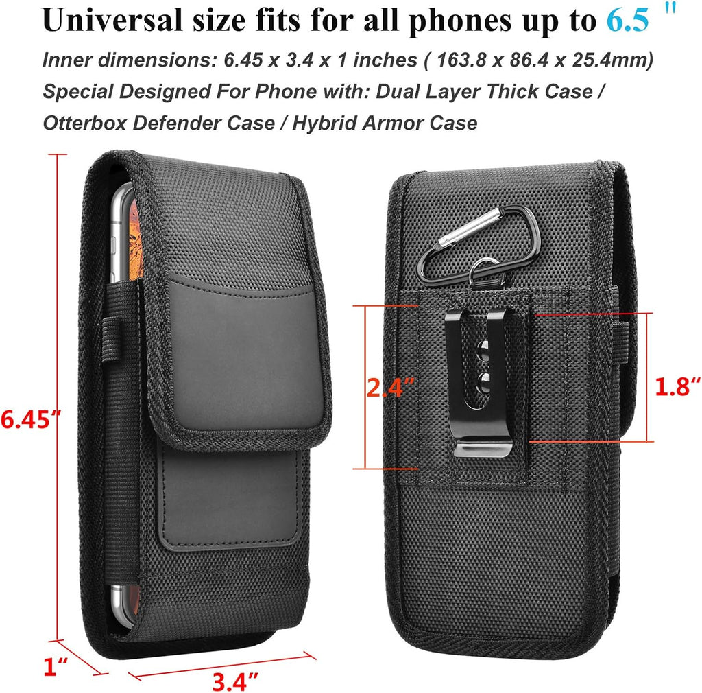 Njjex Phone Holster for Motorola Moto G 5G 2025 G Stylus 2023 G Power 5G 2024 G Play G Pure G Fast Edge 2025 Edge 60 50 G86 G84 G54 G72 Z4 Nylon Cell Phone Belt Clip Holster Holder Pouch Carrying Case