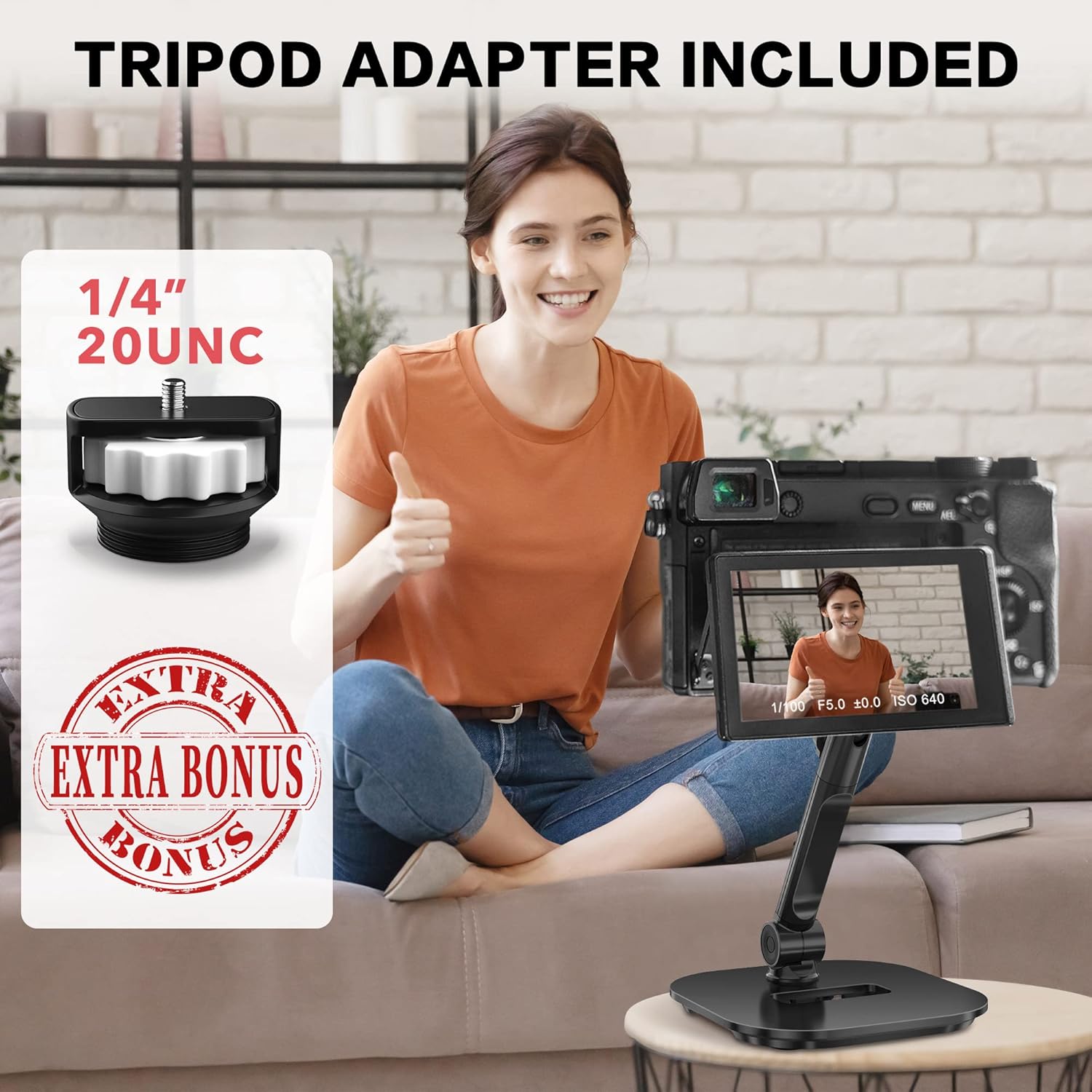 AboveTEK Upgraded Desktop Tablet Stand, 360° Swivel Tablet & Phone Desk Mount Holders for Any 4.7''-13.5'' Display iPad/Cell Phones, Stylish & Sturdy Stands for Store Office Showcase Reception (Black)