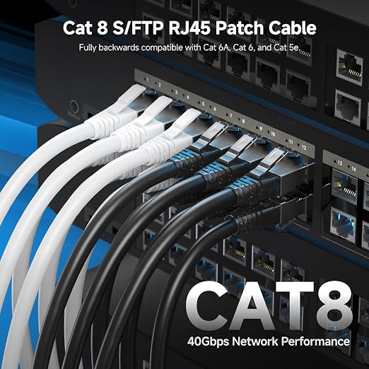 Cable Matters 2-Pack 40Gbps Short Cat 8 Ethernet Cable - 3ft - Image 2