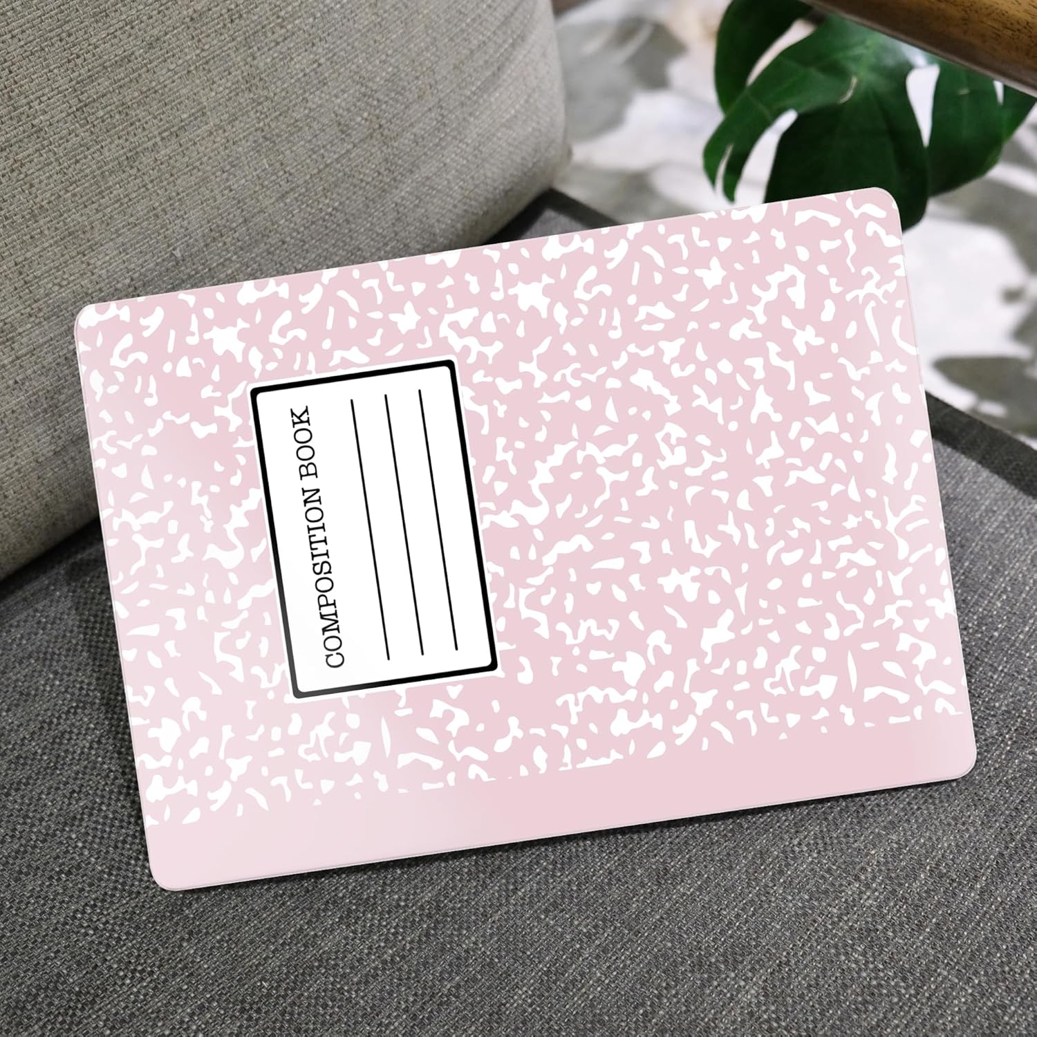 MEEgoodo for MacBook Air 13.3 inch Case 2021 2020 2019 2018 A2337 M1 A2179 A1932, Laptop Shell for MacBook Air M1 with Keyboard Webcam Cover & Trackpad Film & Type C Adapter,Pink Composition Book