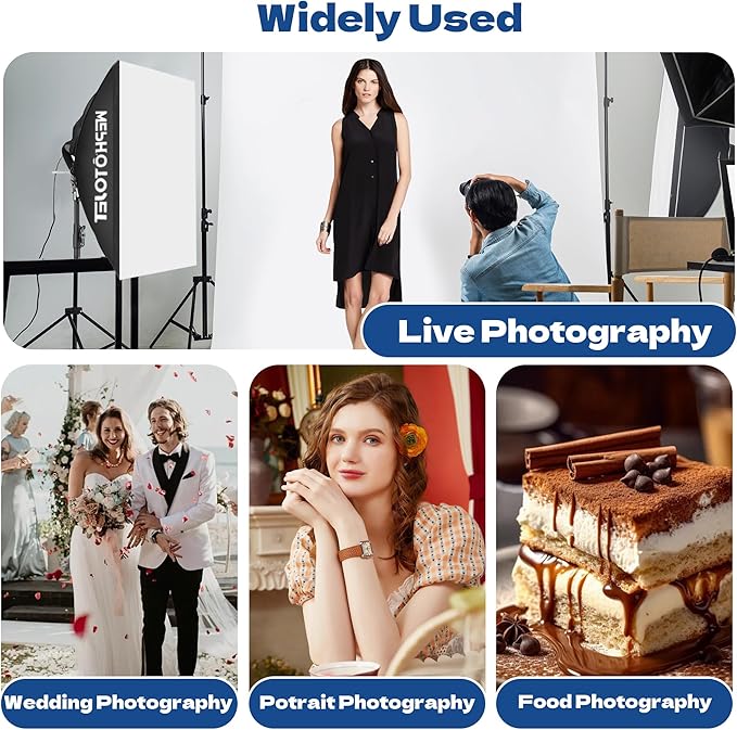 Photography Softboxes Kit with 6.6x10ft Backdrop Stands, 5 Tripod Stands - Image 2