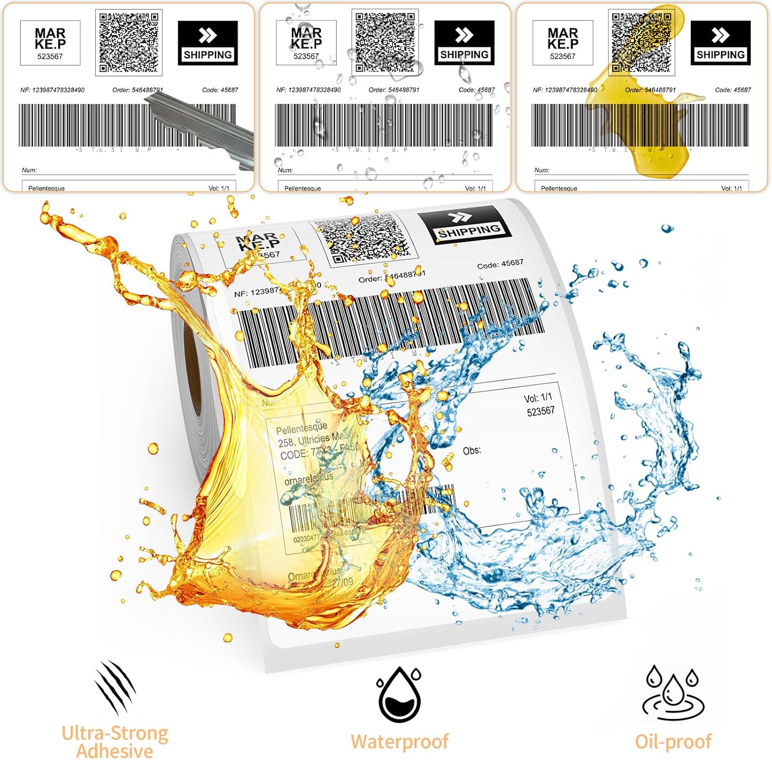 6 Rolls 4" x 6" Direct Thermal Printer Label, 250 Labels/Roll, Total 1500 Thermal Shipping Labels, Strong Adhesive, Commercial Grade, Perforated, Compatible with Most Thermal Printers (NOT for DYMO)