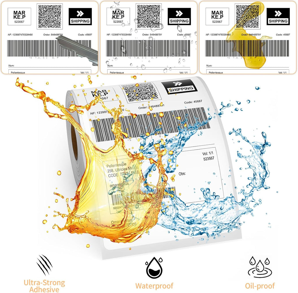 20 Rolls 4" x 6" Direct Thermal Printer Label, 250 Labels/Roll, Total 5000 Thermal Shipping Labels, Strong Adhesive, Commercial Grade, Perforated, Compatible with Most Thermal Printers (NOT for DYMO)