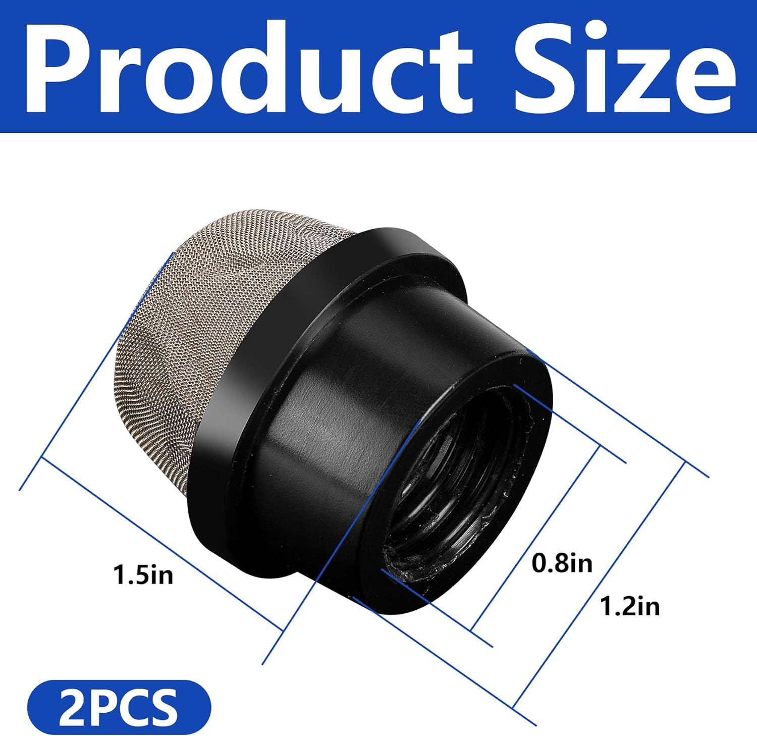 DECOHS 2 Pcs 190106Z Air Bleeder Screen Cap- Stainless Steel Screen Filter Cap Replacement Parts- Air Valve Strainer Cap for Most Pools Filters