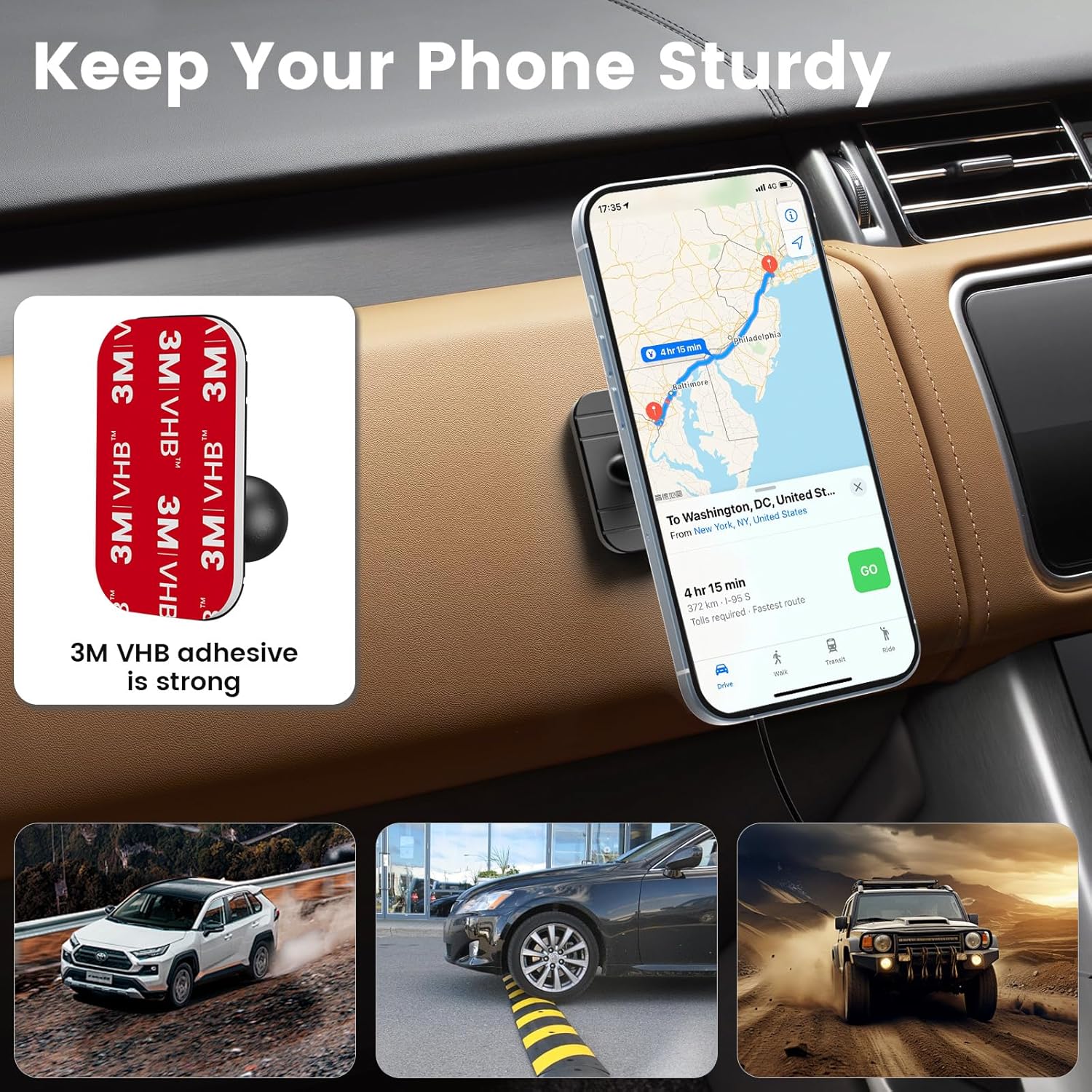 OHLPRO 15W Mag Car Mount Charger for iPhone 16, Fast Wireless Charging Magnetic CD Slot Holder with 3M Adhesive Base for Dashboard, Aluminum Shell, Compatible with iPhone 16/15/14 Pro Max, Blue