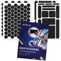 4Pack Phone Grip Tape, Finger Grip Stickers Decal Waterproof Pre-Cut Non Slip Kit Adhesive Traction for Cell Phone Cases, Handles, Tools (4Pack Black)