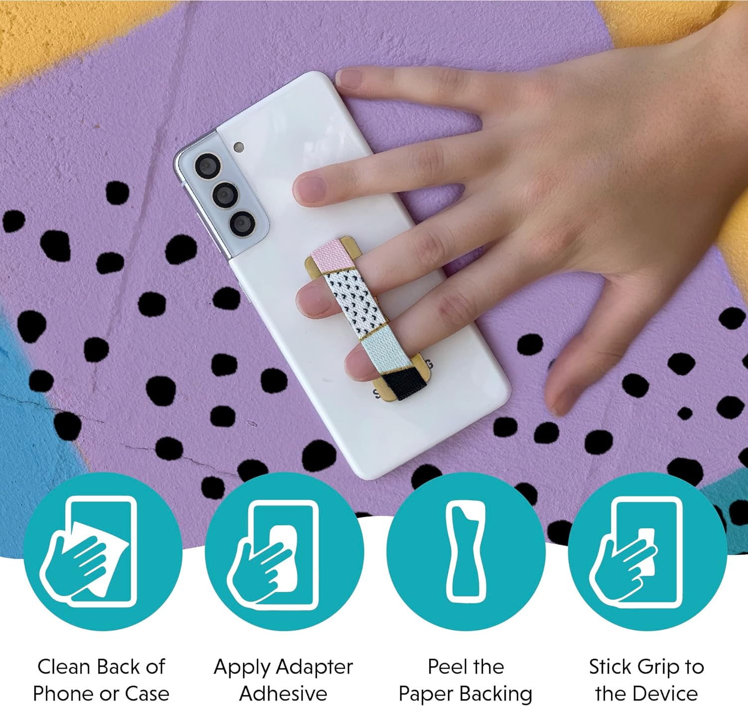 LOVEHANDLE Universal Phone Grip for Smartphones & Mini Tablets - Phone Holder for Hand - Wireless Charging Compatible - Made in The USA - Ancestors