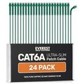 Everest Ultra Slim Cat6a Ethernet Patch Cables 6ft Green by EverestMediaSolutions