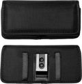 Nylon Cell Phone Holster for Samsung Galaxy A23/A25/A26/S22/S23/S24/S25 Cricket Outlast 5g, icon 5,icon 6, Horizontal Case Canvas Waist Carrying Pouch with Belt Clip/Loops, Black