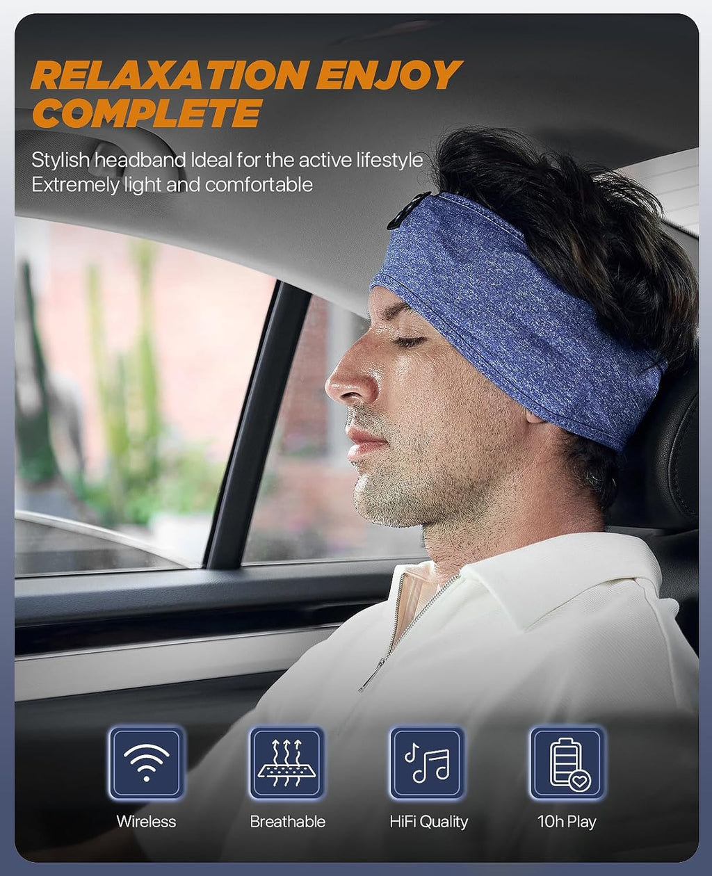 Perytong Bluetooth Headband Headphones, Sleep Headphones Bluetooth for Side Sleepers - Sleeping Headband with Thin Speaker Microphone Handsfree Gift Ideas for Women Men