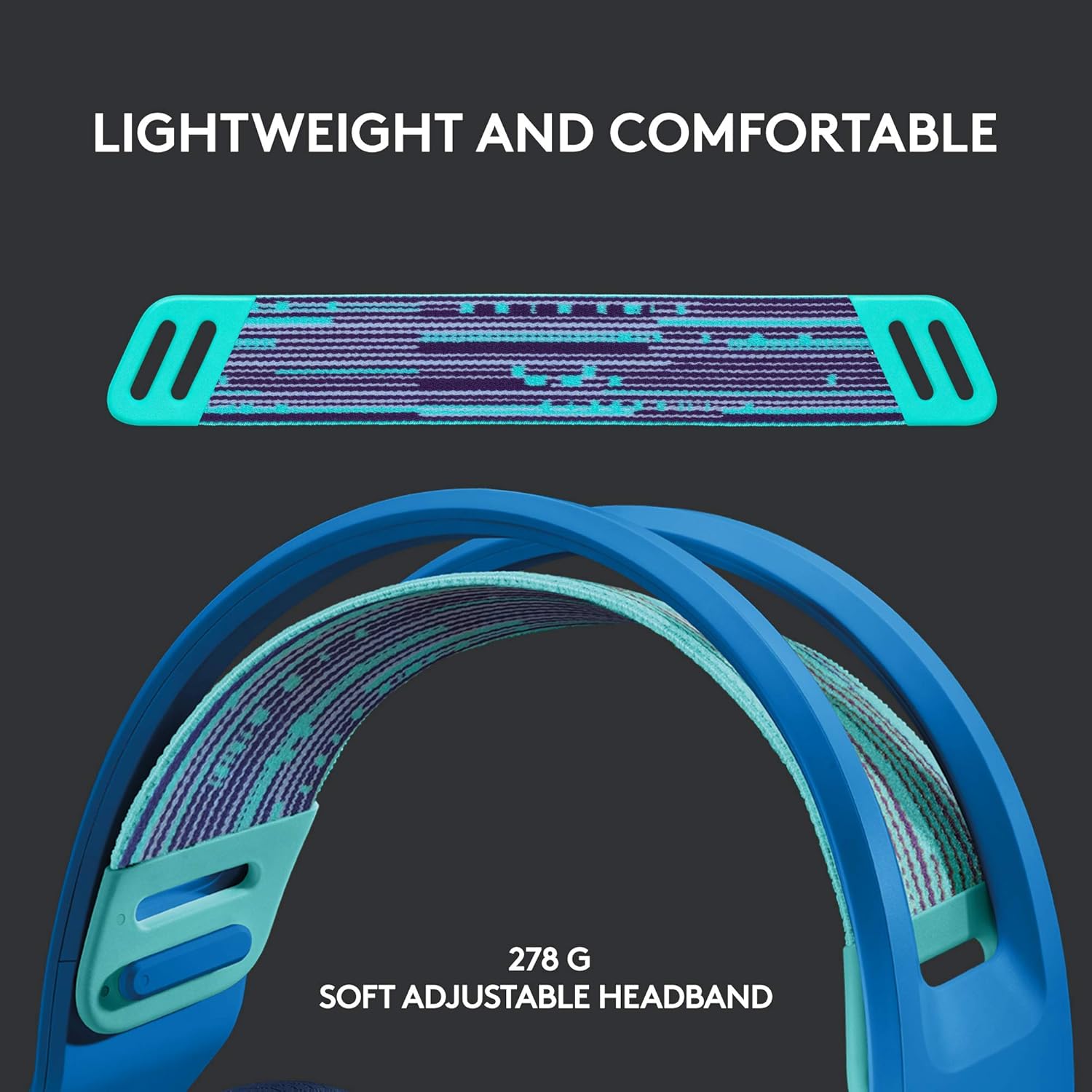 Logitech G733 Lightspeed Wireless Gaming Headset + Litra Beam LX Premium Dual-Sided RGB LED Streaming Key Light - Blue