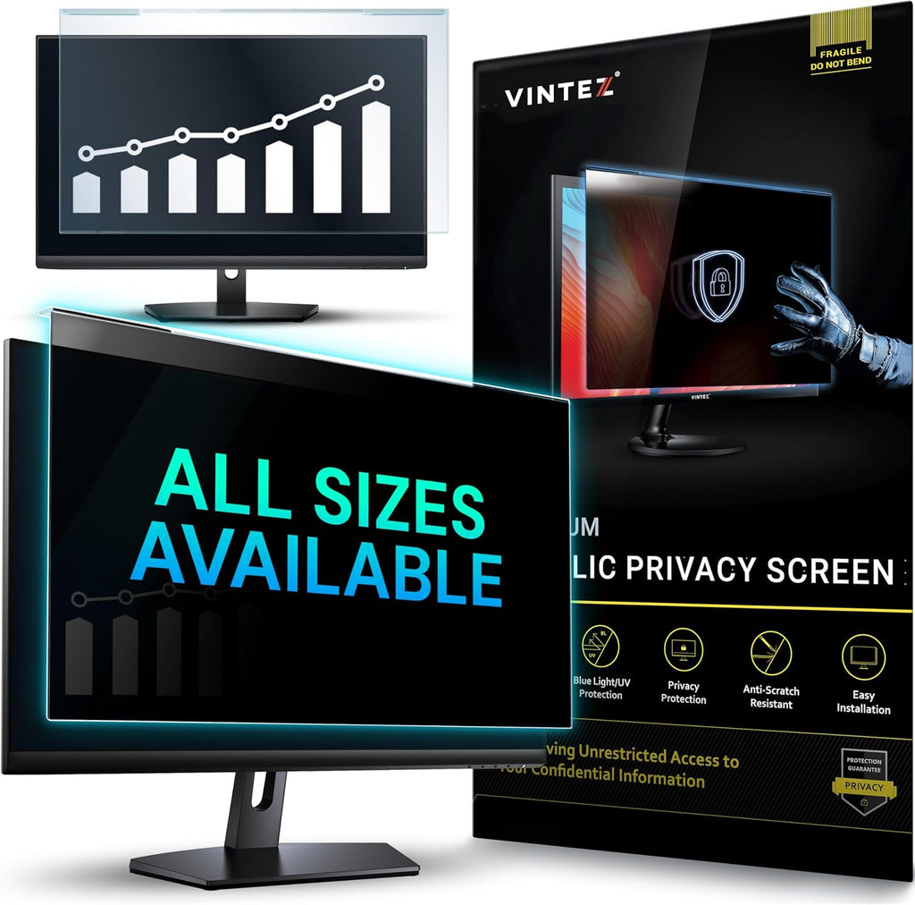 Universal Acrylic 26, 27 Inch Computer Privacy Screen Filter for Widescreen Computer Monitors - 24.1" x 15.1" (612 x 384 mm) - Monitor Frame Hanging Type