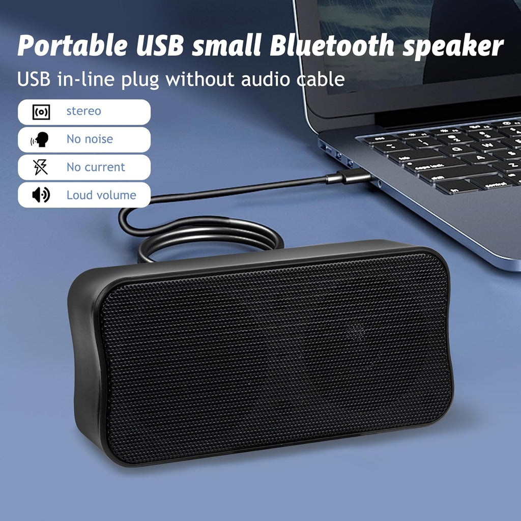 USB Small Computer Speaker Bar, USB Mini Computer Speakers, Laptop Speaker, Computer Speakers for Desktop PC, Plug and Play, Protable PC Sound Bar for Office Home School