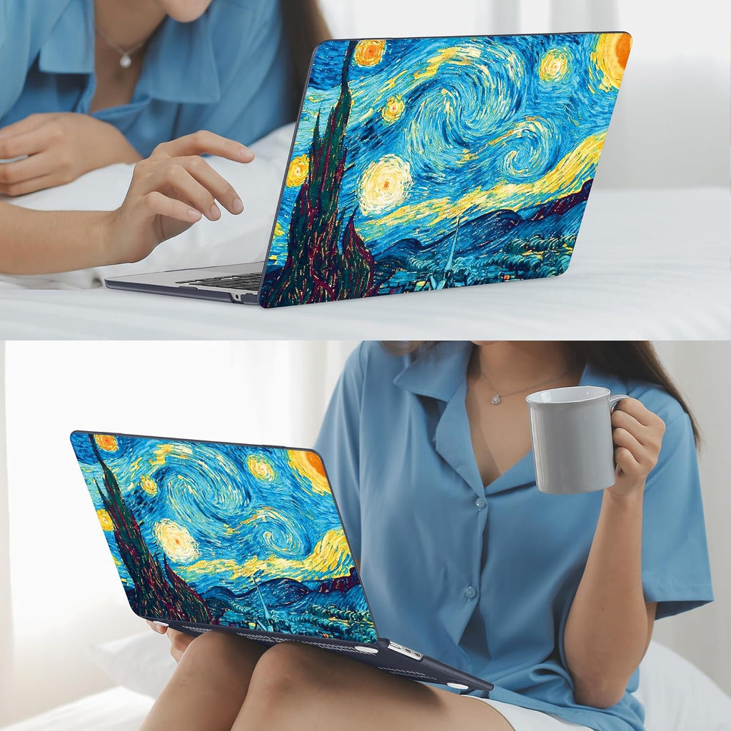Mektron for 2025 M4 MacBook Air 13.6 Inch A3240 Case Fits 2023 A2681 M2 2024 A3113 M3 Chip with Liquid Retina Display, Printed Plastic Hard Shell Cover for MacBook Air 13.6", Abstract Starry Sky