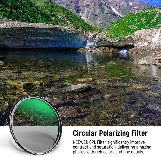 NEEWER 72mm Polarizer Filter, 24 Layer Multi Resistant Nano Coated MC CPL - Image 2