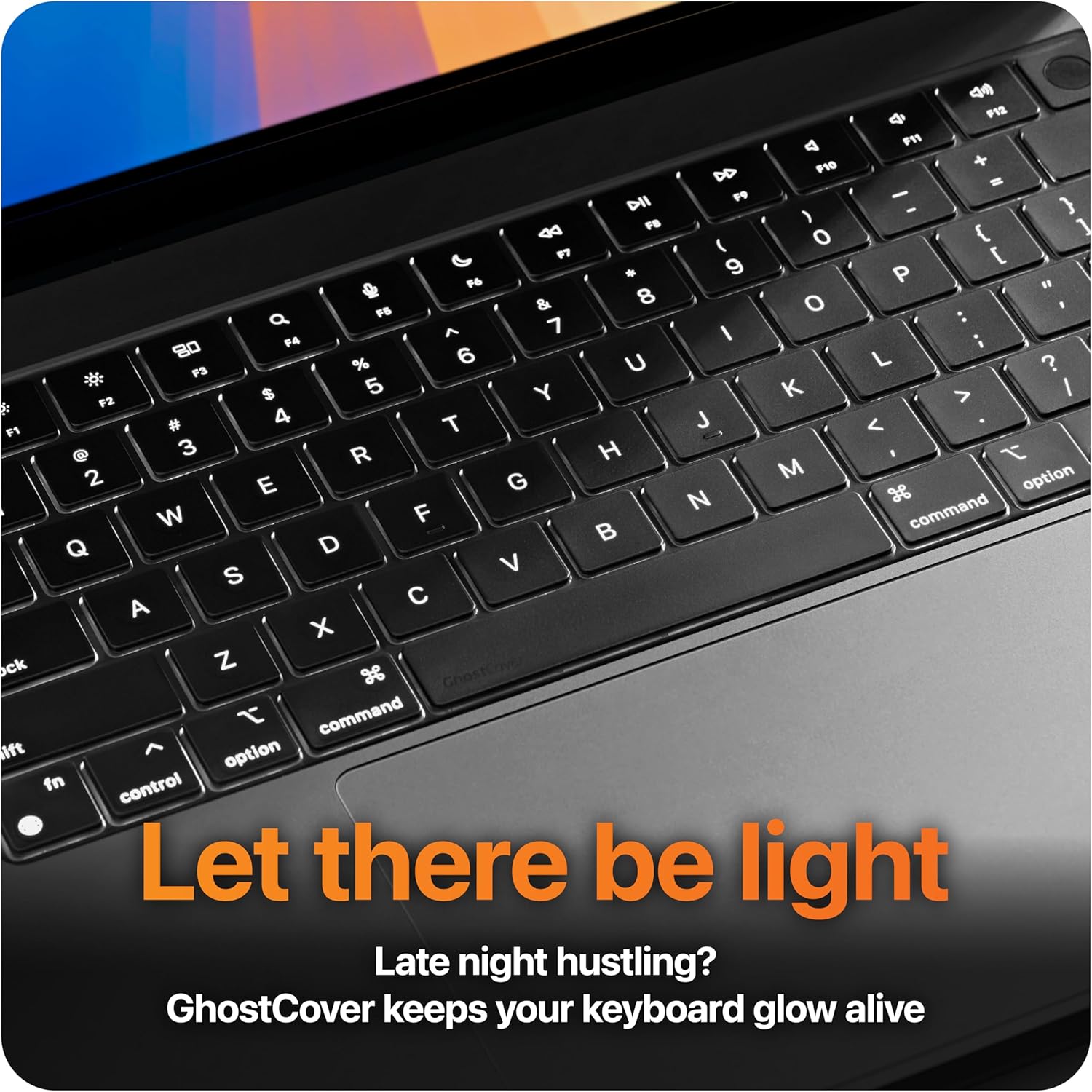 GhostCover Original Premium Ultra Thin Keyboard Cover Protector, Compatible with 2025 2024 2023 2022 2021 M5/M4/M3/M2/M1 Pro/Max MacBook Pro 14/16, M4-M2 MacBook Air 13/15, US ANSI Layout, Clear