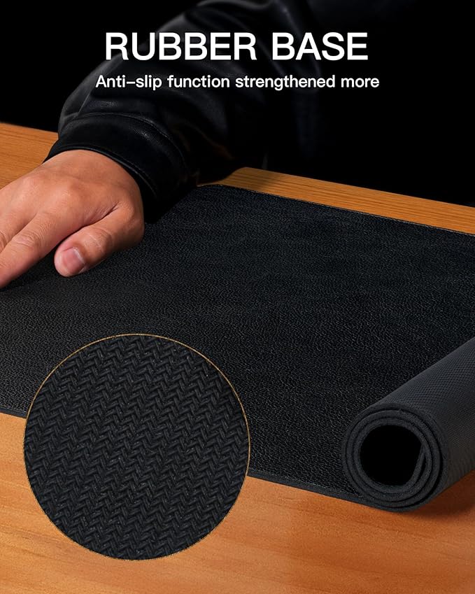 YSAGi Genuine Leather Desk Mat, 31.5"x15.8" Leather Desk Mat, Office Desk Pad - Image 5