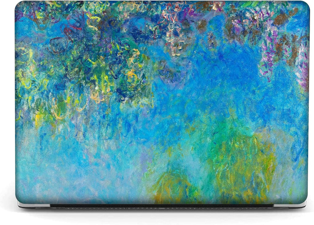 Compatible with MacBook Pro 13 inch Art Case Skin, 2022, 2021, 2020-2018 Release A1708 Plastic Watercolor Hard Shell with Keyboard Cover & Screen Protector (Wisteria by Claude Monet)