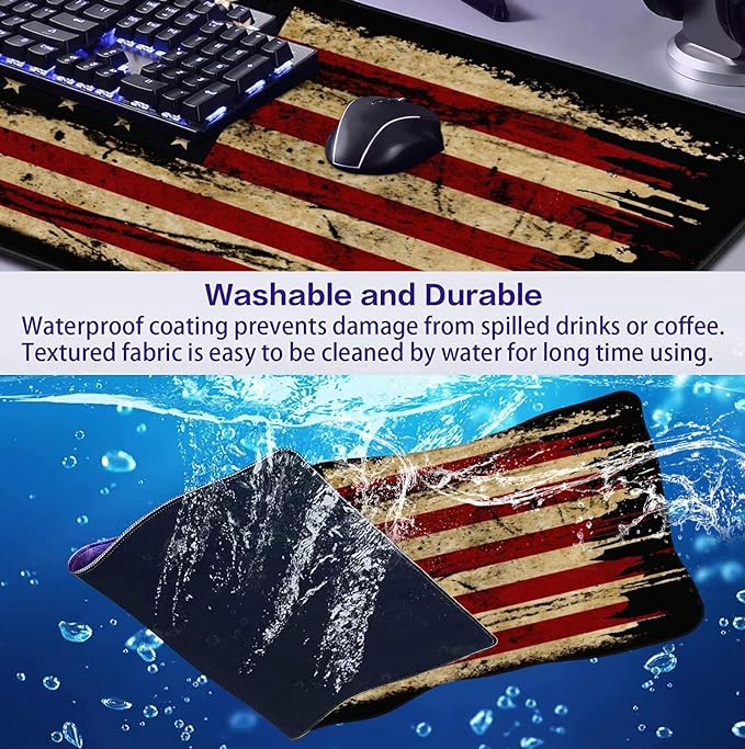 Retro American Flag XL Gaming Mouse Pad - Image 7