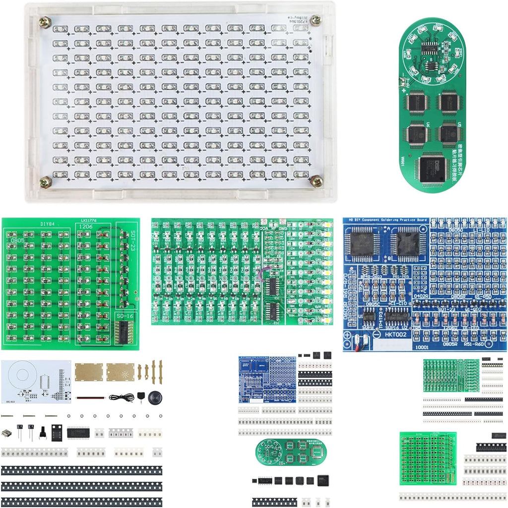 Soldering Practice Kit 5in1 DIY Music Spectrum Senior SMD Two-sided SMT Circular LED 0805 Small SMD Circuit Kit Learn Soldering Kit For Beginners