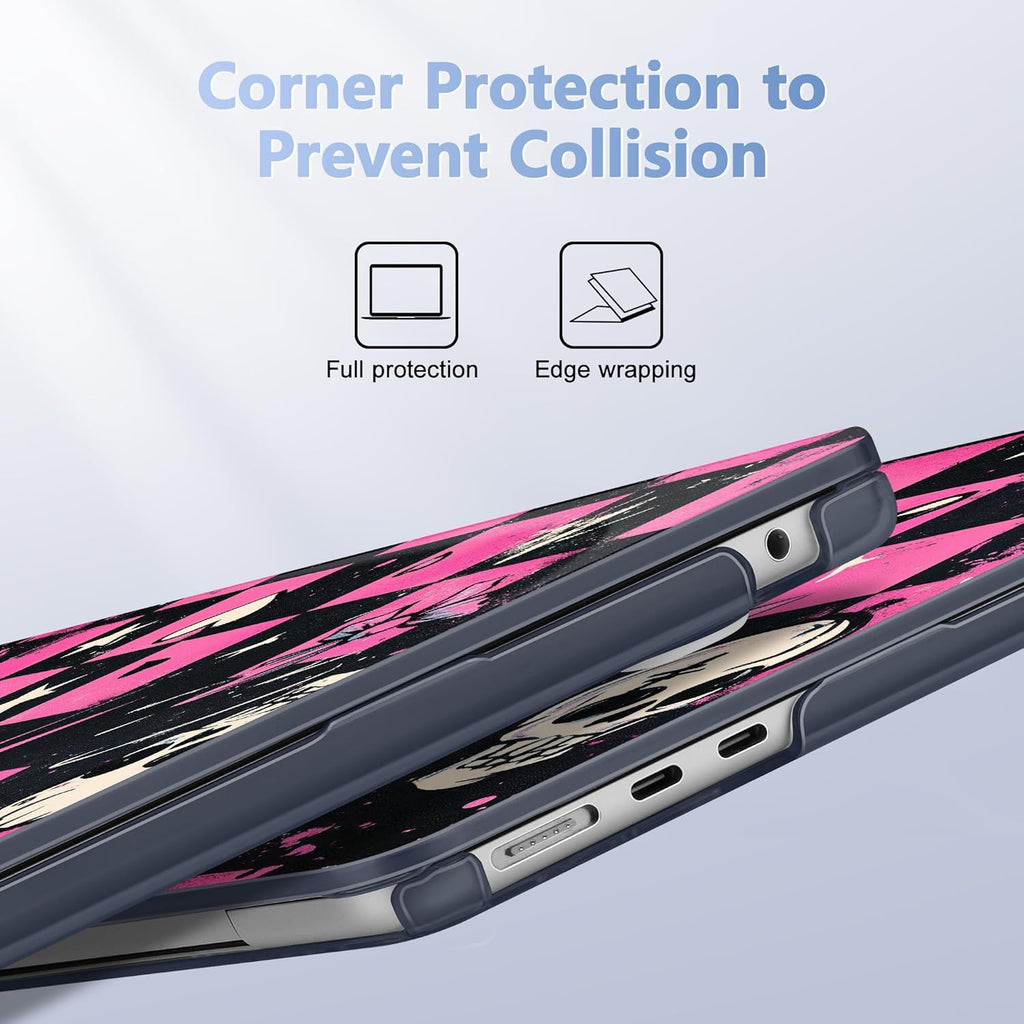 Case for MacBook Air 15 Inch 2025 2024 2023 Release M4 A3241 M3 A3114 M2 A2941, Hard Shell with Screen Protector & Keyboard Cover, Compatible with Touch ID, Pop Punk Checkerboard