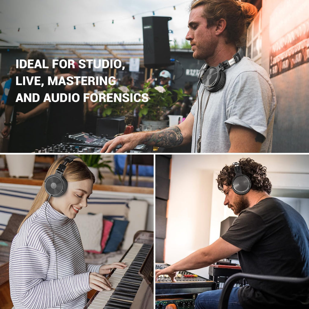 OneOdio Wired Over Ear Headphones Studio Monitor & Mixing DJ Stereo Headsets with 50mm Neodymium Drivers and 1/4 to 3.5mm Jack for AMP Computer Recording Podcast Keyboard Guitar Laptop - Grey