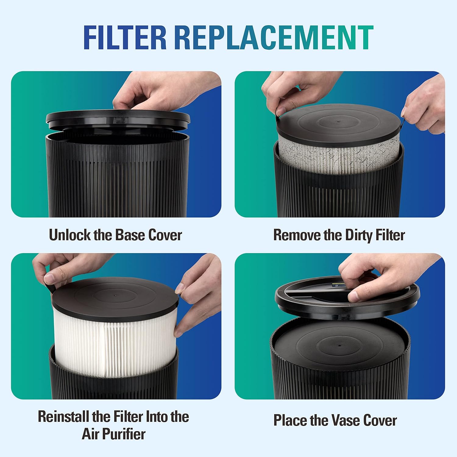 STEALTH Air Purifiers for Home Allergies Pets Hair Dander Pollen Up to 1345 Ft²/H, H13 True HEPA 3-in-1 Filter Air Cleaner, Ozone Free 24db Sleep Mode,3 Speeds Timer for Lage Room Dorm Bedroom