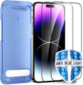 [Auto Alignment Kit] for iPhone 14 Pro Max Screen Protector Blue Light [6.7 inch] Full Coverage Dynamic Island Compatible, Anti Glare Anti Blue Light Tempered Glass Film, Case Friendly,2 Pack