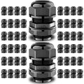 QILIPSU 50pcs M25L Long Thread Cable Gland Waterproof IP68 Nylon Strain Relief Cord Grip Cable Pass Through Wire Connector