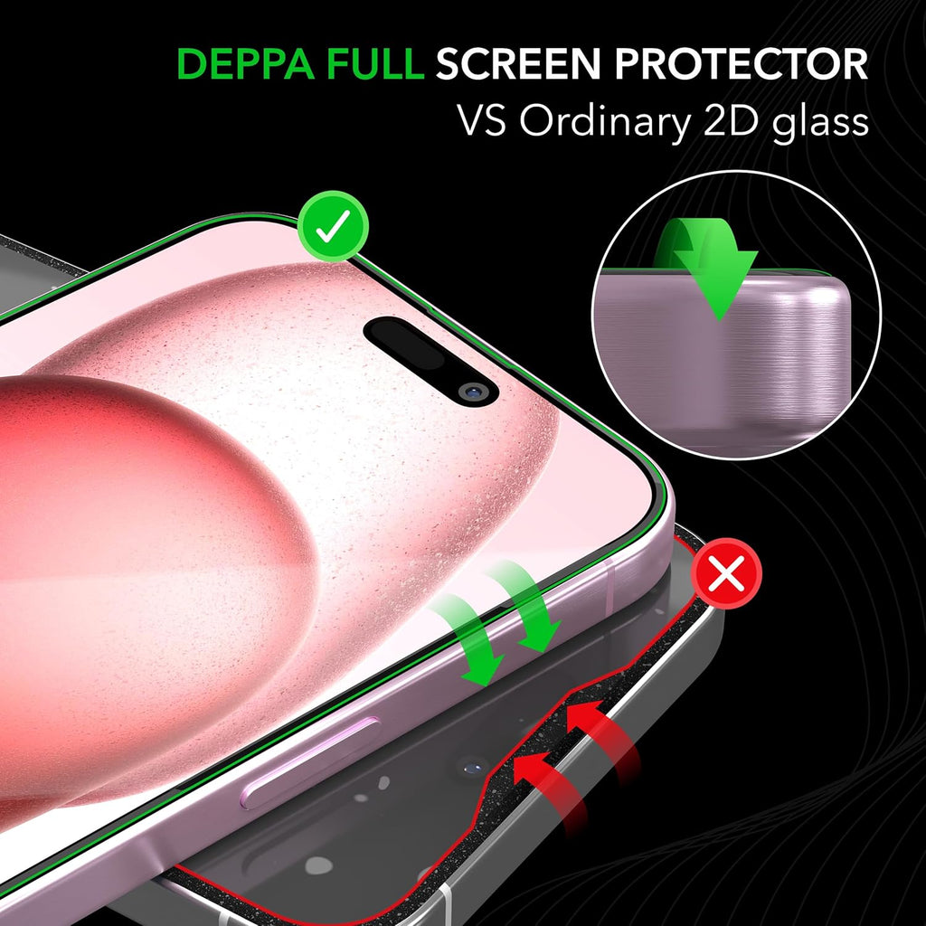 Deppa |2 Pack| Anti-Blue Light Screen Protector for iPhone 12 Pro Max (6.7')| Scratch Resistant Tempered Glass | 3D Edge to Edge Coverage | Easy Installation Kit | Eye Safeguard TÜV Certified