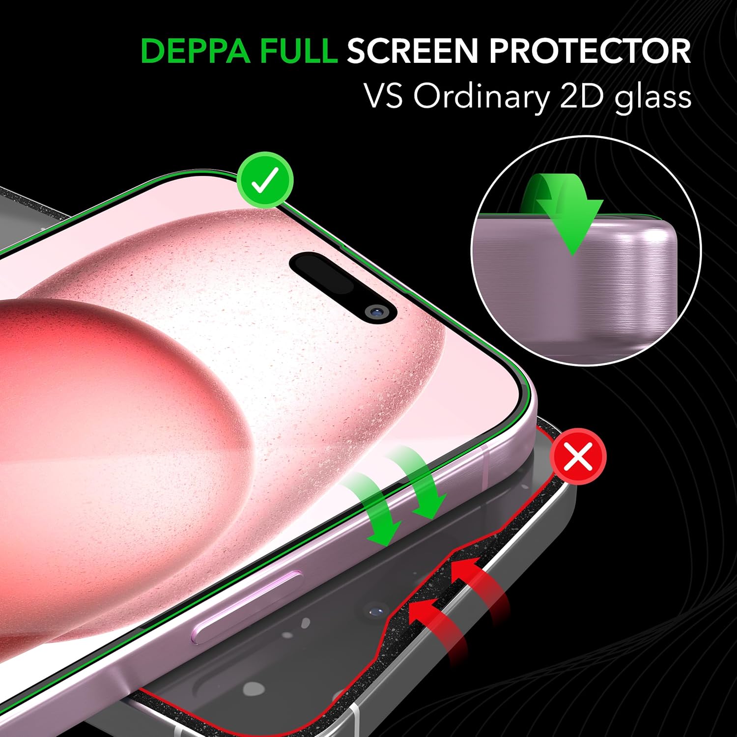 Deppa |2 Pack| Anti-Blue Light Screen Protector for iPhone 12 Pro Max (6.7')| Scratch Resistant Tempered Glass | 3D Edge to Edge Coverage | Easy Installation Kit | Eye Safeguard TÜV Certified